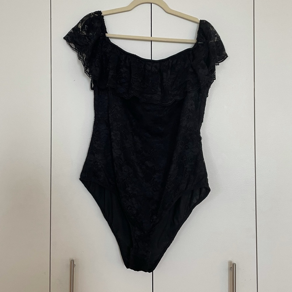 City Chic Off Shoulder Bodysuit Top Size XS/14